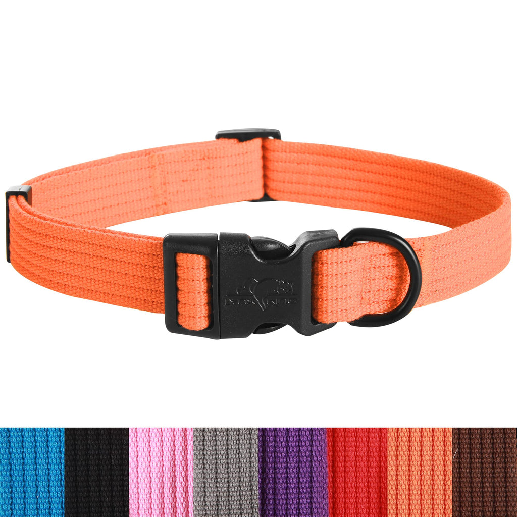 lynxking Dog Collar Soft Padded Breathable Cotton Solid Color Strong Adjustable Pet Collar for Little Puppy