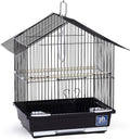 Prevue Pet Parakeet Manor Bird Cage with Handle - Versatile Carrier for Home or Travel, Small Bird Accessories, Easy Storage, Ideal for Canaries, Budgies, Finches, Parakeets, and More - Black