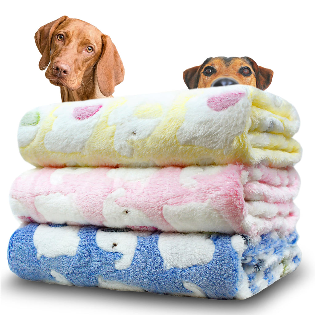 Dog Blankets for Medium Large Dogs Washable, 3 Pack Pet Blanket Washable 41" x 31", Fuzzy Soft Puppy Blanket Throw Cover for Kennel Crate Bed, Blanket for Dogs, Pet Blankets for Dog