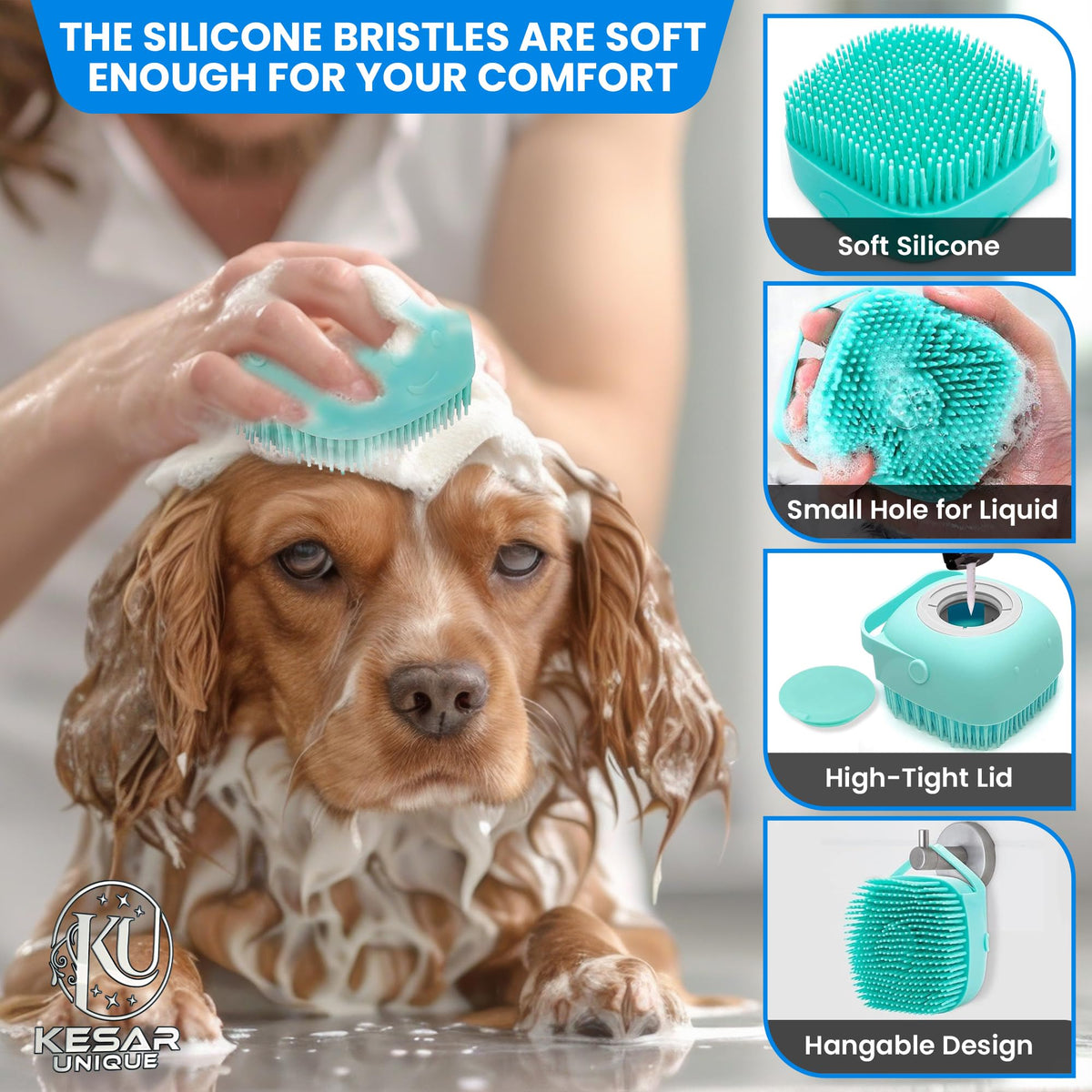 9PCS Pet Grooming & Bathing Kit with Storage Bag for Dogs & Cats
