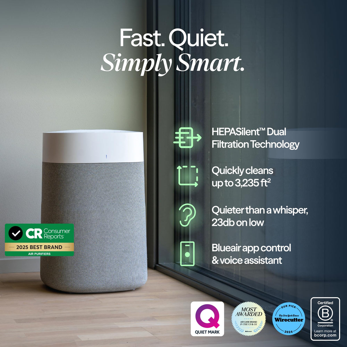 BLUEAIR Air Purifiers for Home Large Room up to 3,235 Ft², Blue 211i Max