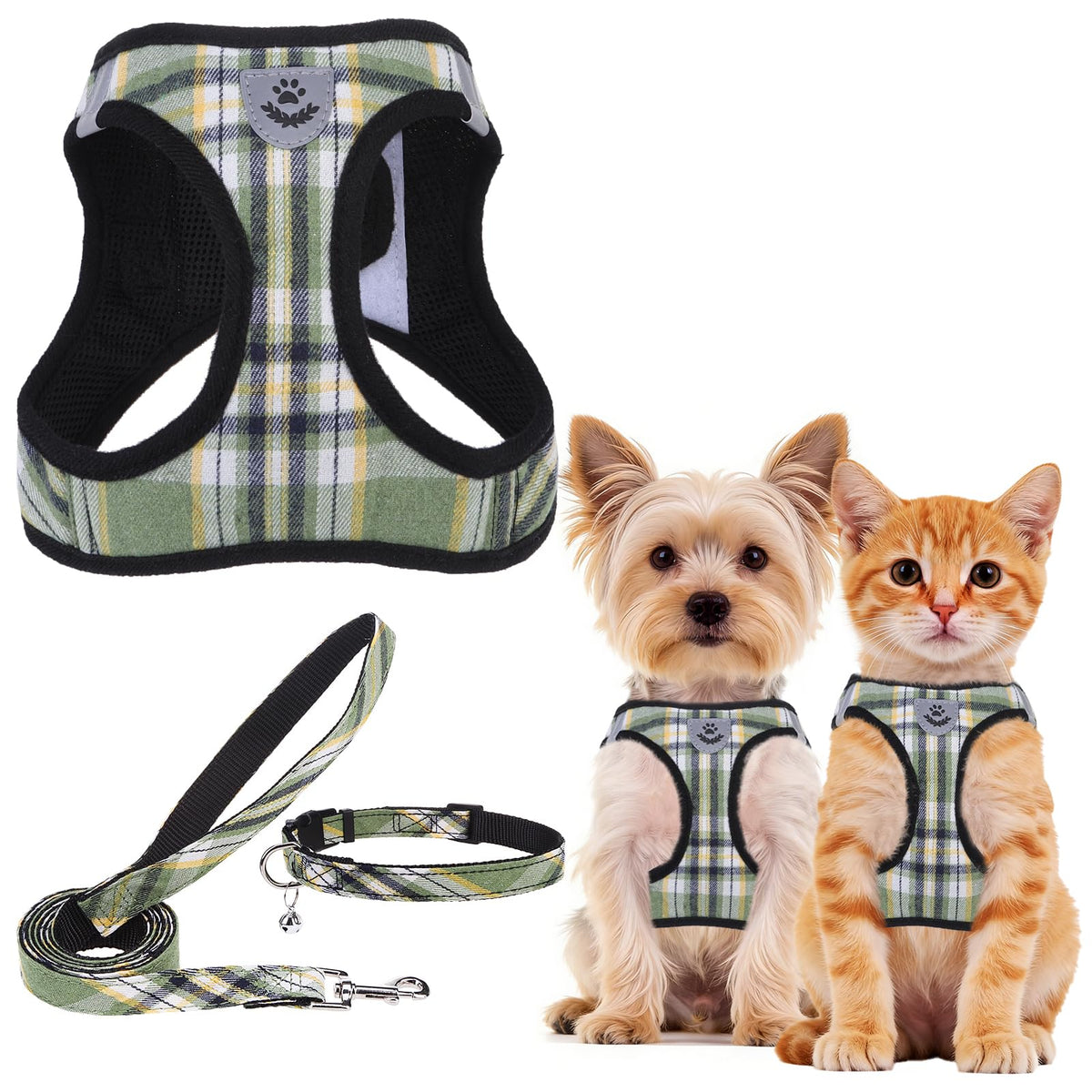 PUPTECK Dog Harness, Collar and Leash Set No Pull for Small Medium Sized
