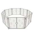 MyPet 8-Panel Paws Petyard, Gray Dog Playpen, Durable & UV-Resistant Puppy Playpen, Indoor/Outdoor Portable Dog Pen, Adjustable for Your Pet's Comfort, Friendly Design for Happy Pets