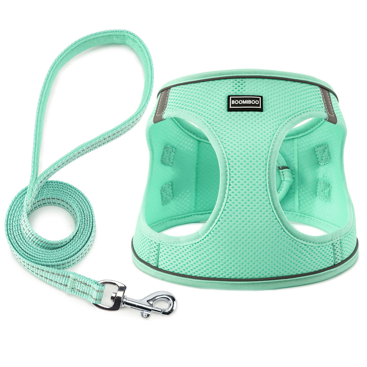 Dog Harness with Leash Set,Step-in Adjustable Puppy Pet Vest,Blue Stripe XS