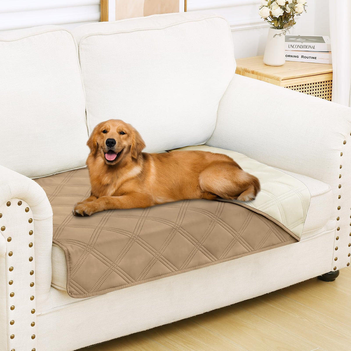 Smiry Waterproof Dog Bed Cover, Reversible Pet Blanket for Sofa Couch