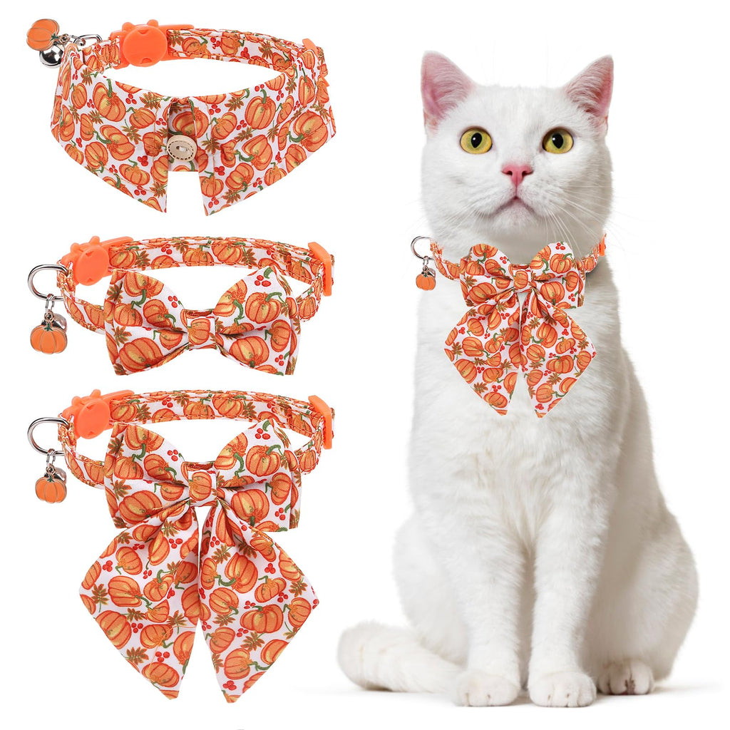 DILLYBUD Thanksgiving Cat Collar Breakaway, Soft Kitten Collars with Bell