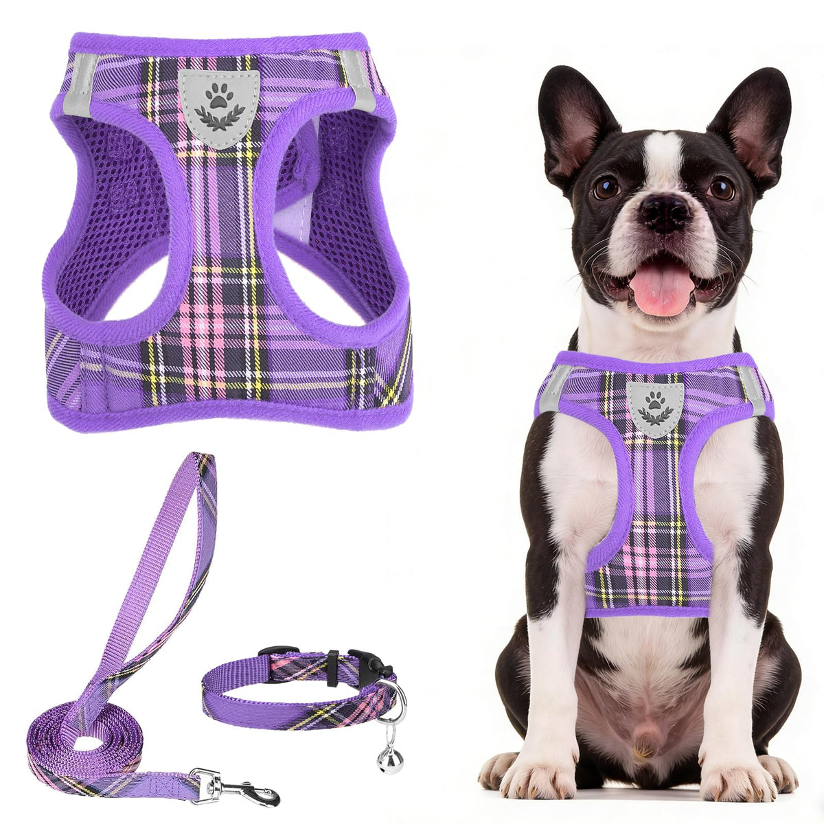 PUPTECK Dog Harness, Collar and Leash Set No Pull for Small Medium Sized