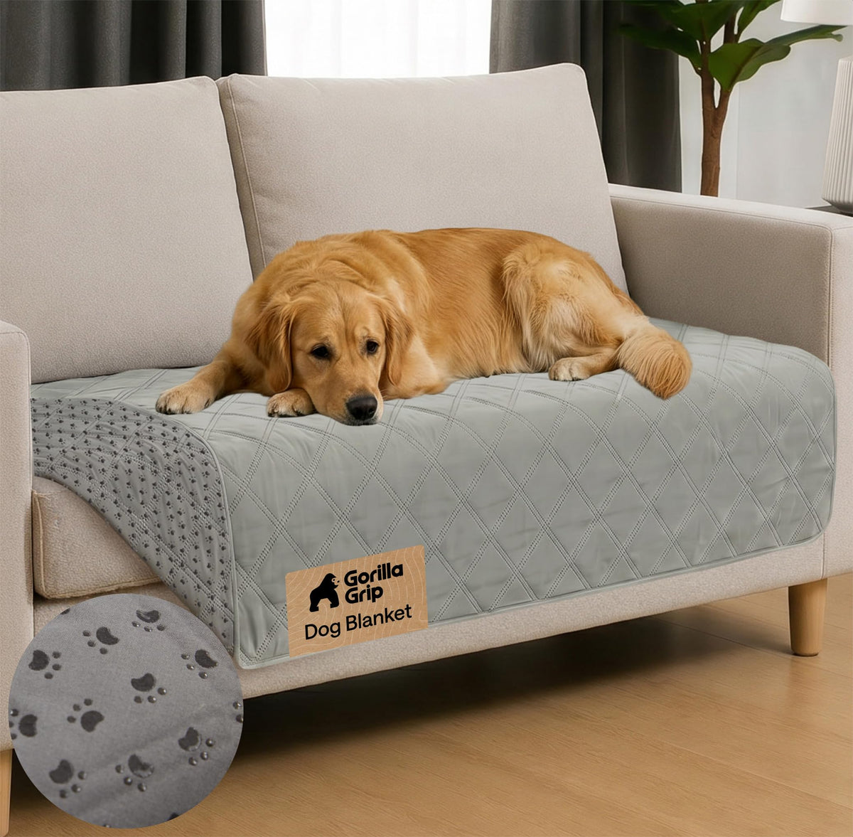 GORILLA GRIP® Waterproof Dog Blanket, Couch Cover for Dogs 82x102 Chocolate