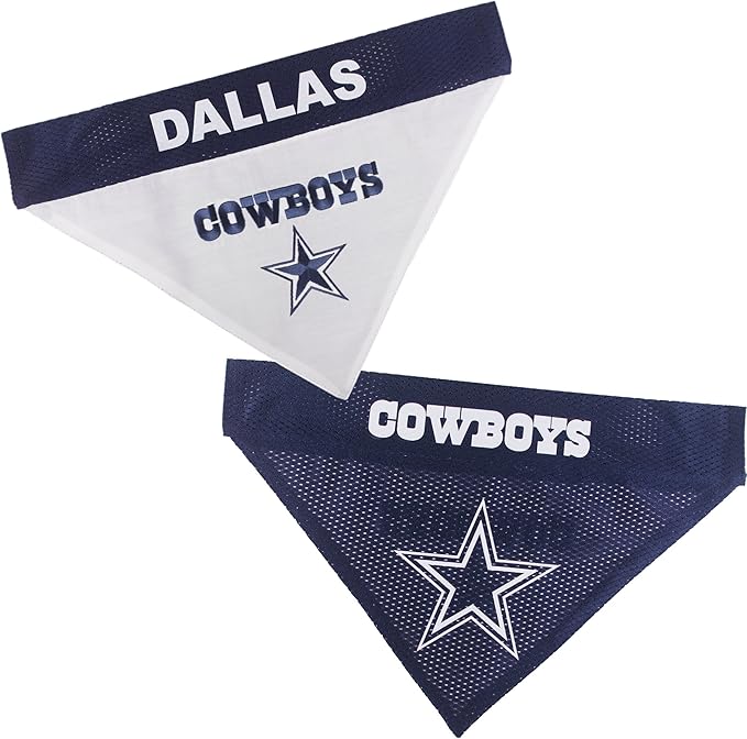 NFL DOG BANDANA - HOUSTON TEXANS REVERSIBLE PET BANDANA. 2 Sided Sports Bandana with a PREMIUM Embroidery TEAM LOGO, Large/X-Large. - 2 Sizes & 32 NFL Teams available