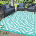 GENIMO Outdoor Rug, Waterproof Plastic Rugs for Patio, 6'x9' Mist Blue
