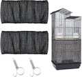 JULMELON 2 Pcs Bird Cage Seed Catcher Adjustable Netting Cover with Hooks