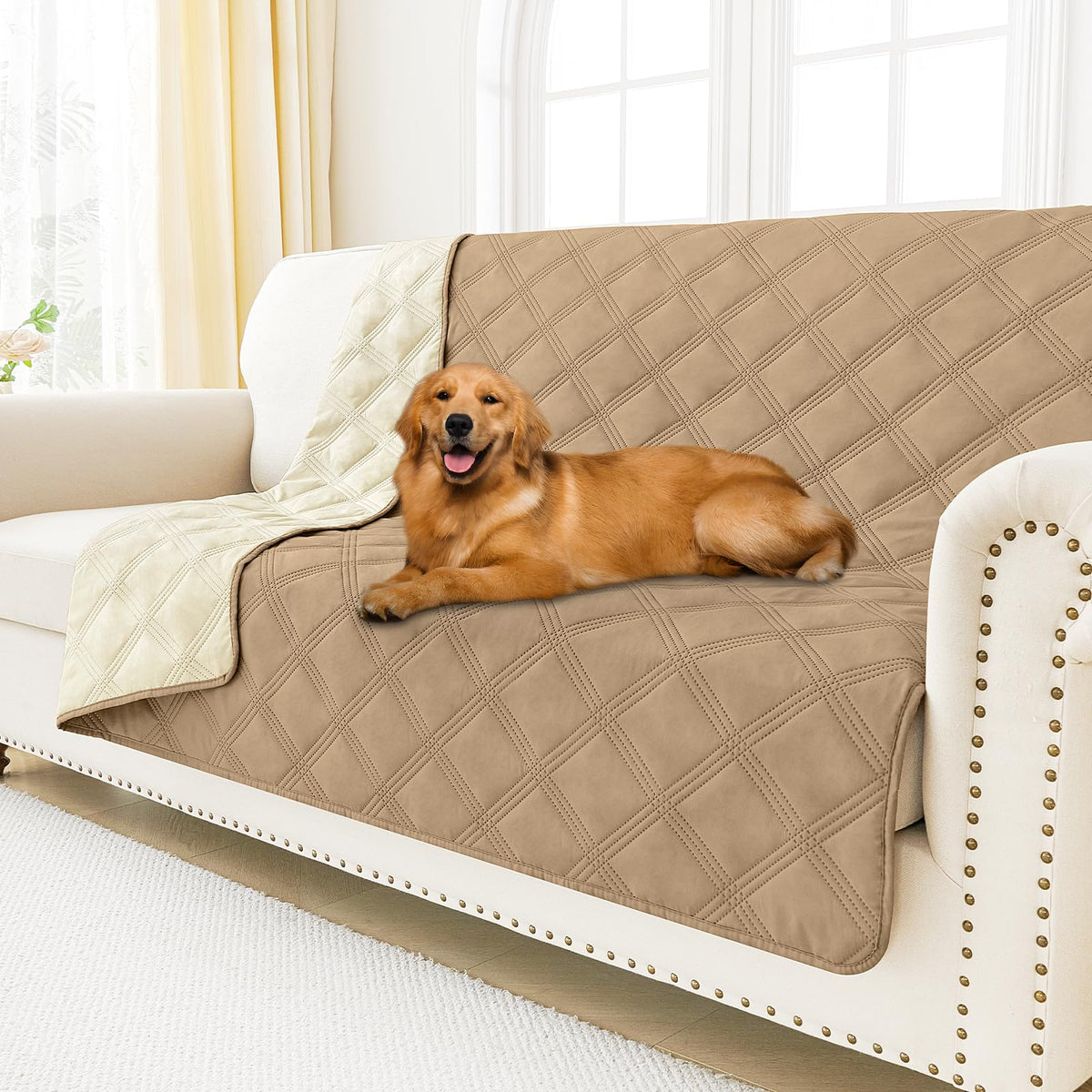 Smiry Waterproof Dog Bed Cover, Reversible Pet Blanket for Sofa Couch