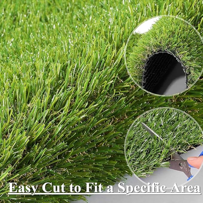 ALTRUISTIC Premium Artificial Grass Drainage Holes & Rubber Backing 70 oz Realistic Synthetic Grass Mat Extra-Heavy & Soft Pet Turf Fake Grass for Dogs or Outdoor Decor (7ft X 82ft)