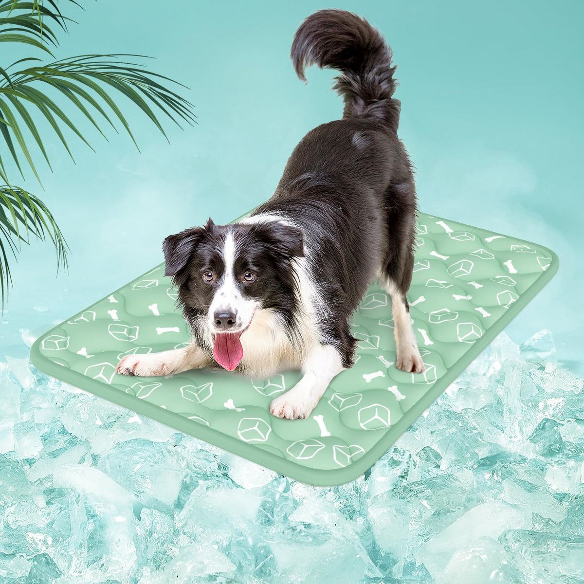 Rywell Dog Cooling Mat 2.0, Ocean Blue,30" x 20" Thick & Durable Cooling Mat for Dogs, Long-Lasting Cool with Waterproof & Color-Changing Arc-Chill Tech (Q-Max>0.5) Washable& Non-Toxic
