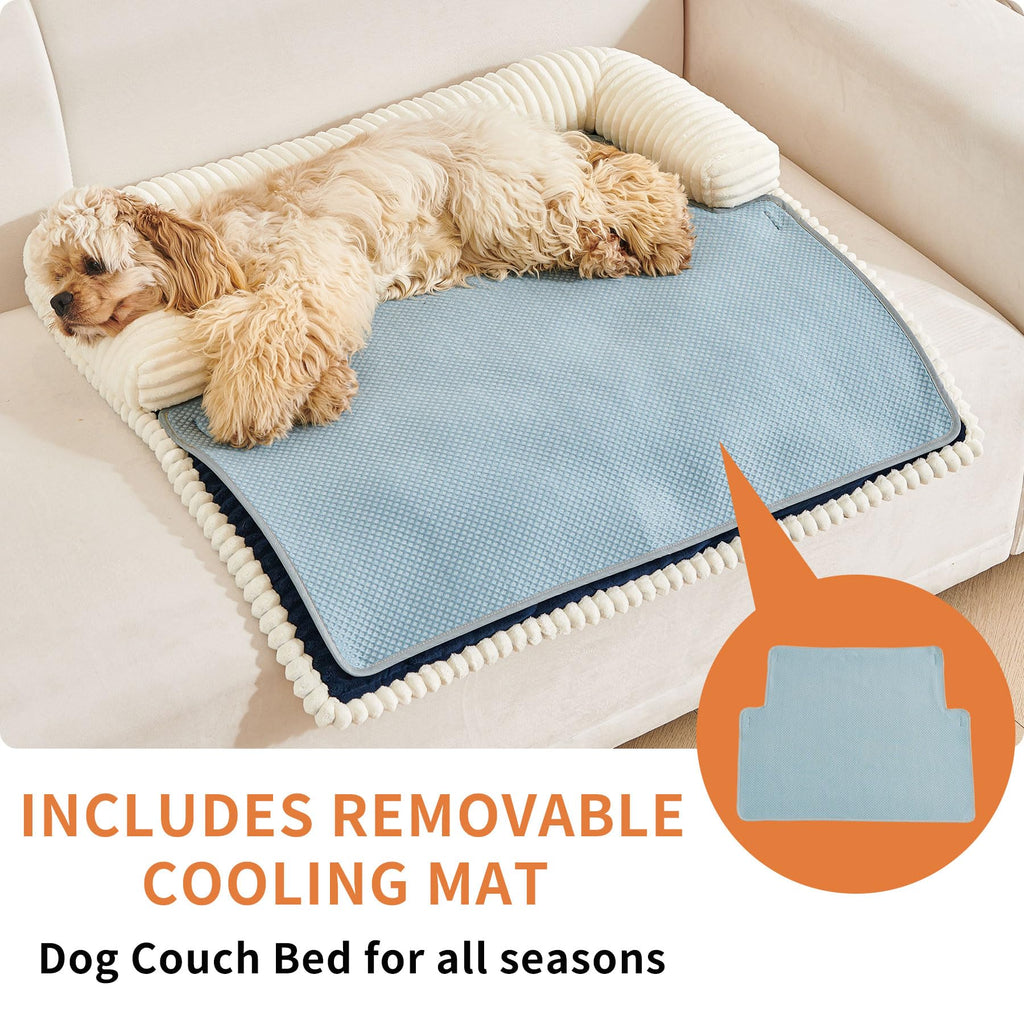 HAOMAIJIA Dog Couch Bed for Large Dogs, Non Slip Pet Couch Covers for Sofa Thick Soft Washable Dog Couch Cover Protector All Seasons Universal Dogs and Cats Bed Mat (Navy Blue, Large)