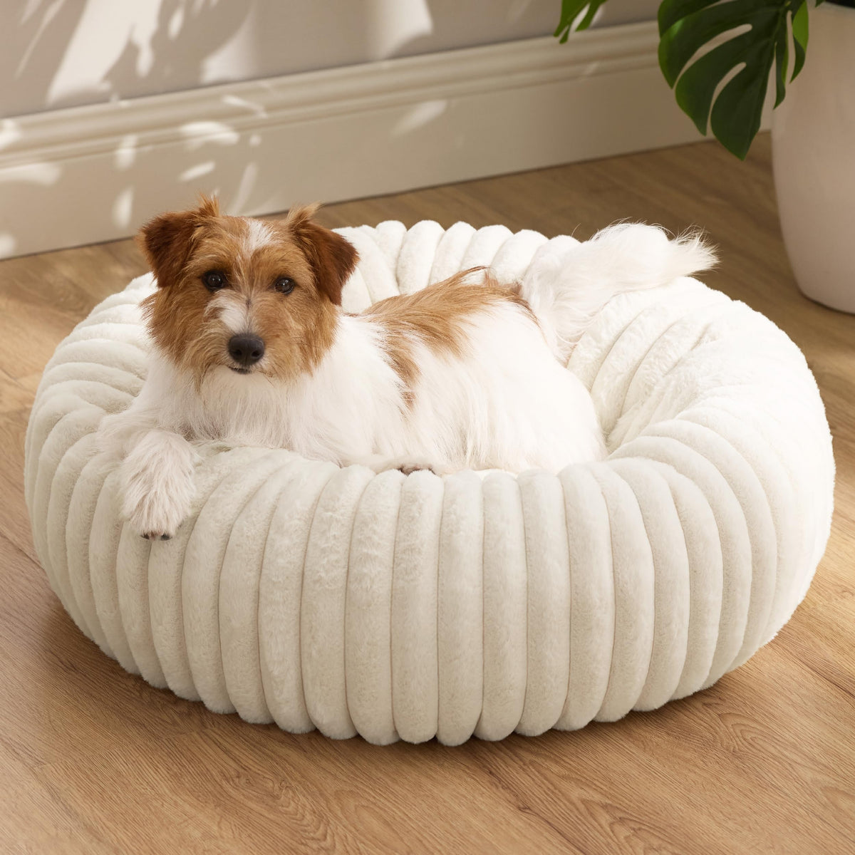 Bedsure ComfyFleece® Donut Dog Beds Large Sized Dog with Washable Cover