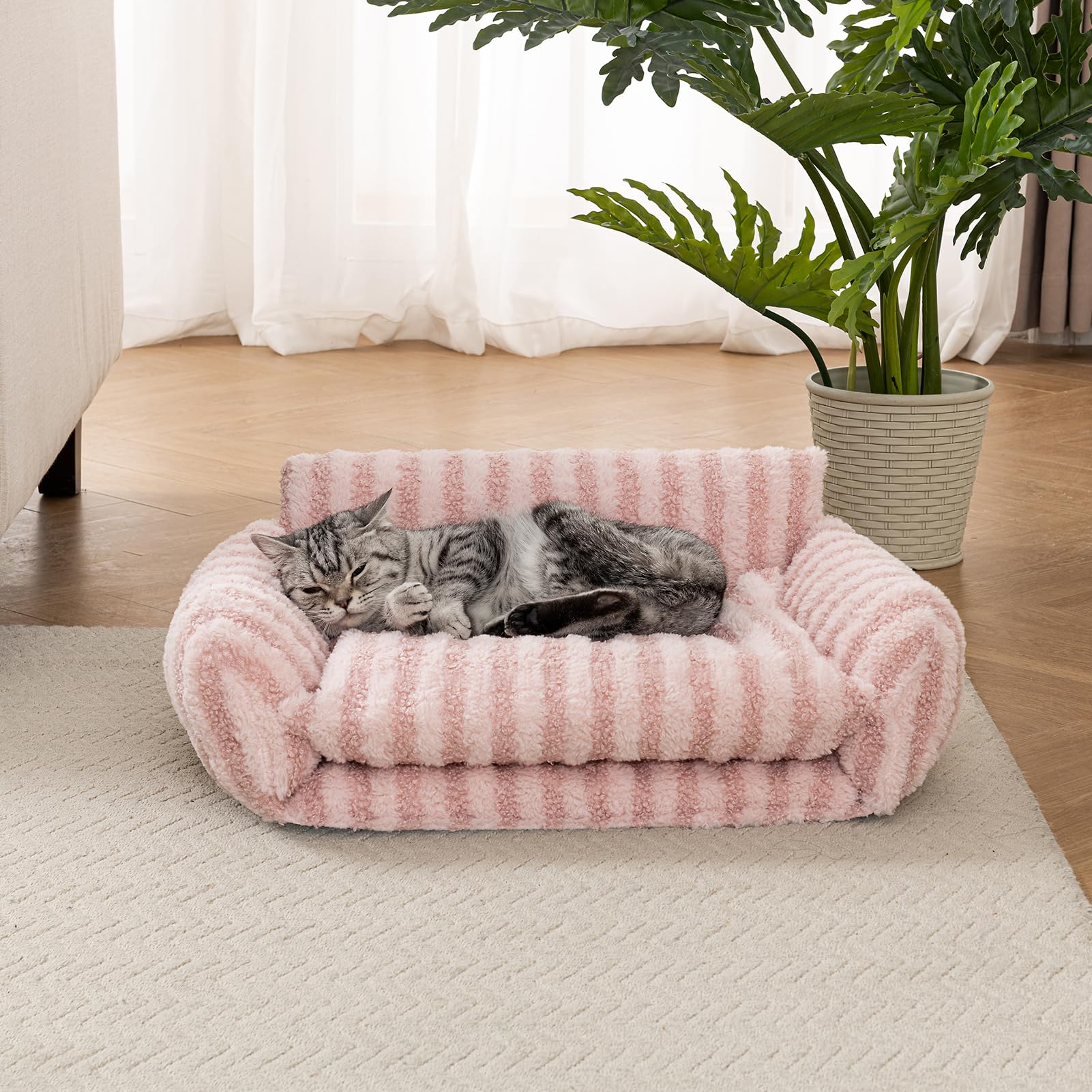 Hollypet Cat Bed Small Dog Orthopedic Couch Beds for Pets up to 13 lbs
