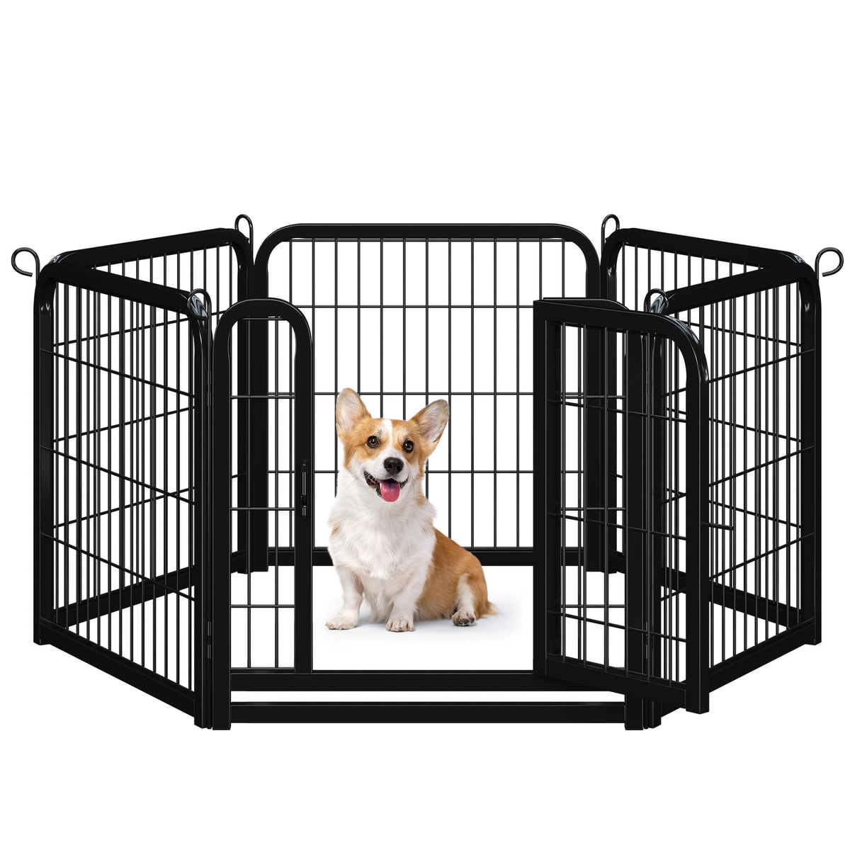 Yaheetech Dog Playpen 32in 6 Panels Pet Fence for Indoor Yard RV Camping