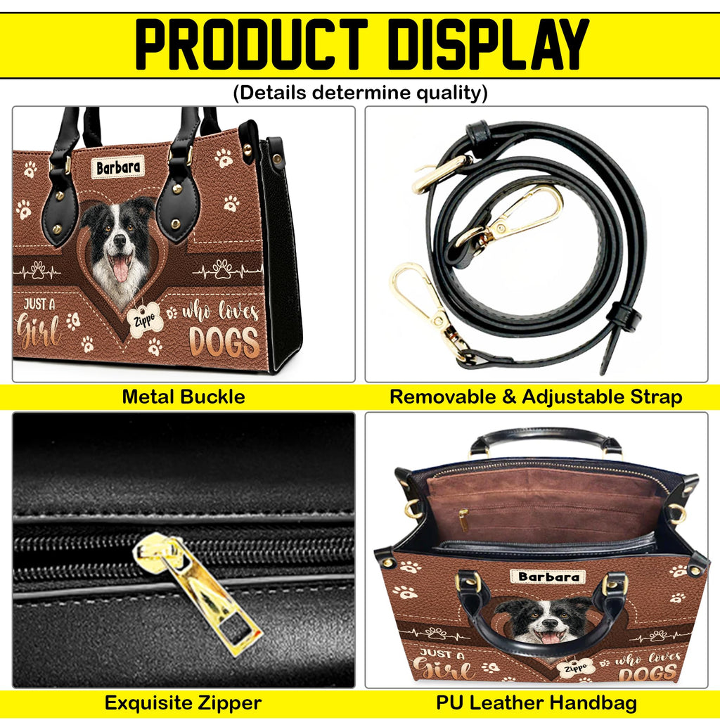 ENCYCOM Personalized Pet Mom Leather Handbag – Custom Name Dog Cat Photo Purse, Pet Lover Gifts for Women, Christmas (Style 5)