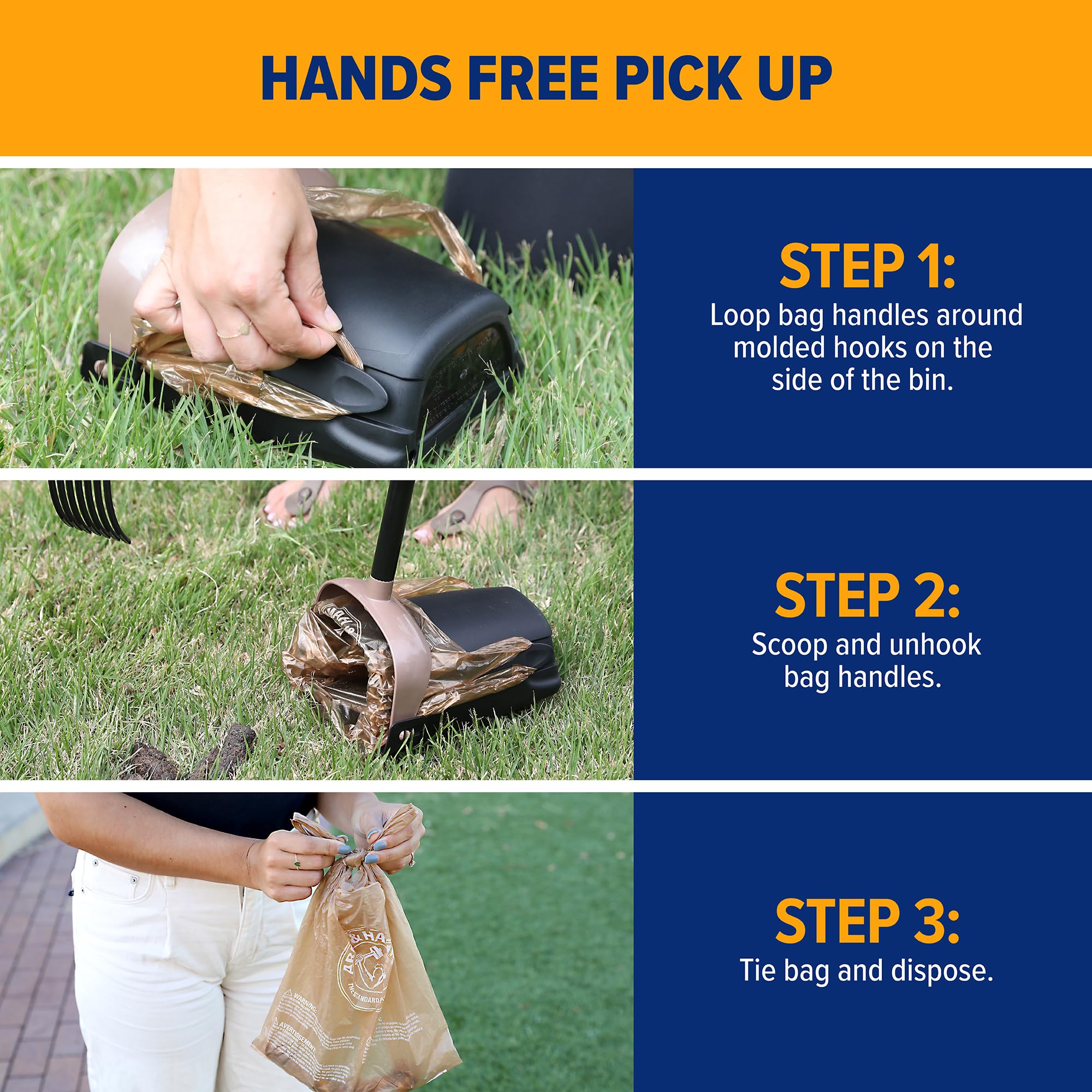 Arm & Hammer Heavy Duty Pet Waste Bags for Swivel Bin & Rake Dog Pooper Scooper, 20 Count Refill Bags (Packaging May Vary)