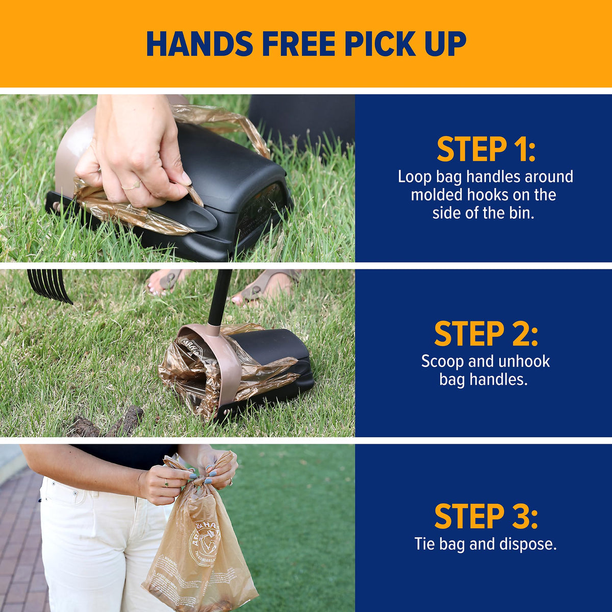 Arm and Hammer Heavy Duty Dog Waste Bags, Swivel Bin Rake Refill, 20 Count