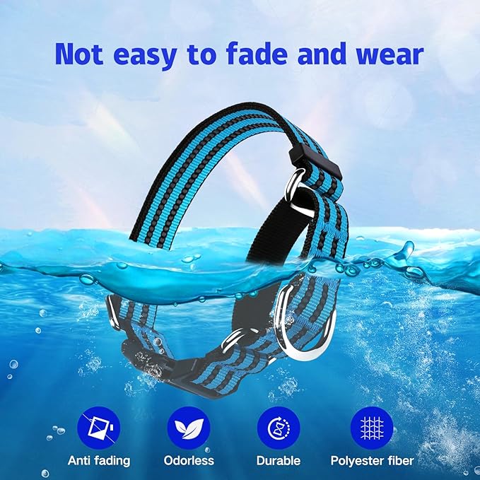 JOYEEIIOO Martingale Dog Collar, Adjustable Nylon Reflective Collar with Quick Release Buckle, No Pull Dog Training Collars for Small Medium Large Dogs (Blue, Extra Large)
