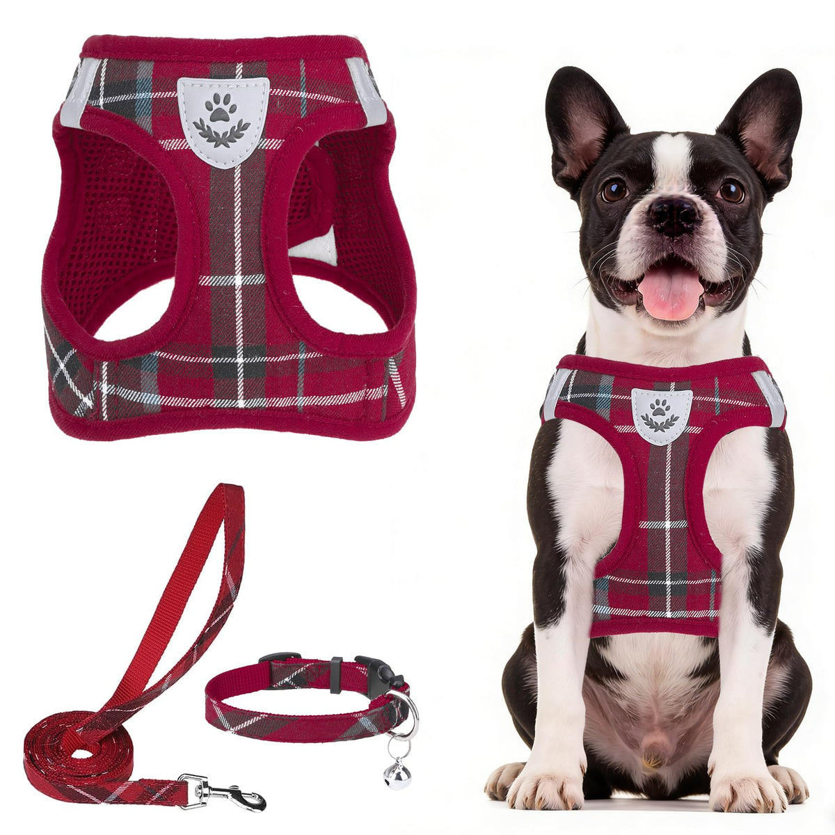 PUPTECK Dog Harness, Collar and Leash Set No Pull for Small Medium Sized