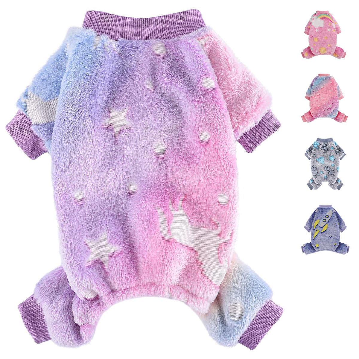 Fleece Pajamas for Small Dogs - Extra Small Puppy Clothes, Soft & Stretchy Dog Onesies - Cat & Chihuahua Yorkie Sizes XS