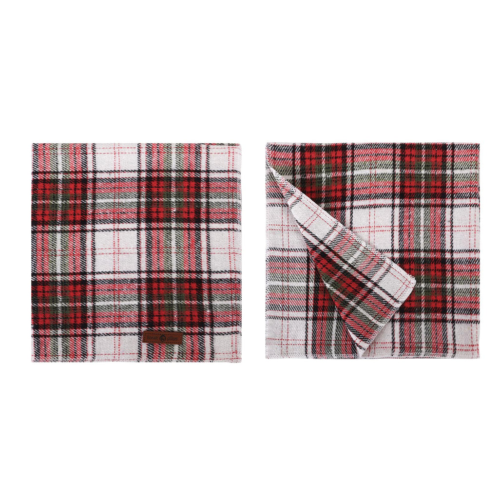 Lionet Paws Christmas Dog Bandana Washable Cotton Handkerchief Scarf Triangle Red Green Plaid Grey Dog Bandanas for Small Medium Large Dogs Girl Boy