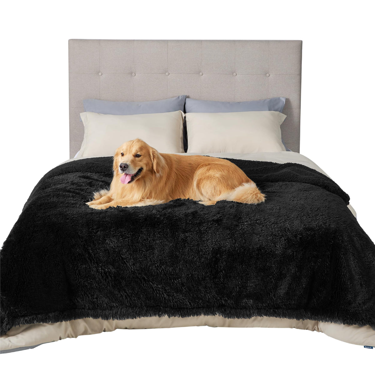 Bedsure Waterproof Dog Blankets for Large Dogs, Fluffy Faux Fur, 60×80"