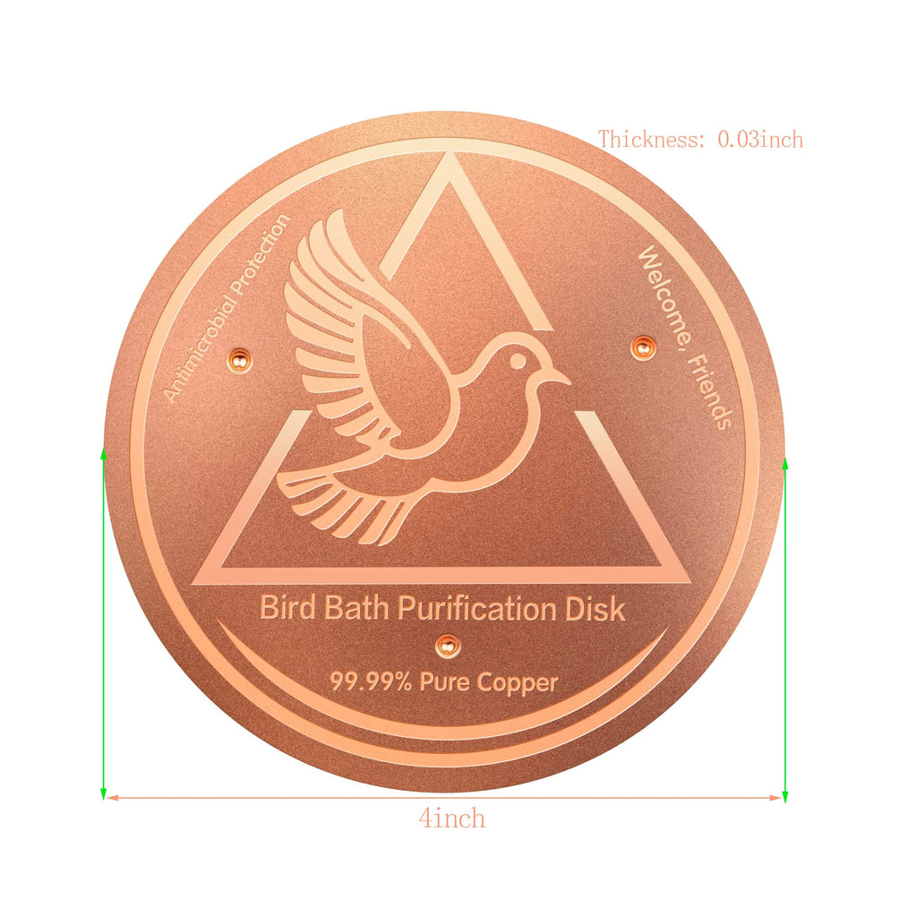 GOHUOX Bird Bath Purification Disk, 99.99% Copper Disc for Bird Bath Copper Disk Cleaner Safe for Outside Birds Fountain Disc Accessories, Fit for Outdoor Birdbath Bowl (3 pcs)