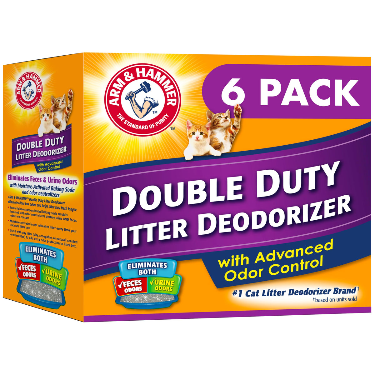 ARM & HAMMER Cat Litter Deodorizer Double Duty, 30 oz, 6 Pack