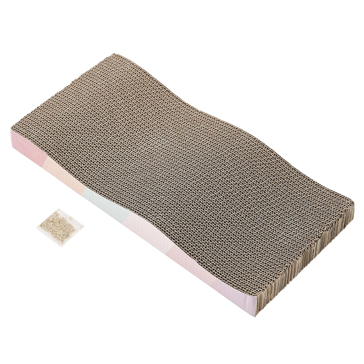 SIDAZON Cat Scratch Pad Cardboard cat scratchers for Indoor Cats Reversible Large Wide Corrugated with Catnip(1pcs)