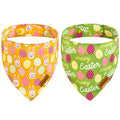 THLOH Easter Dog Bandanas with Snap Button, 2 Pack Reversible Spring Bandana for Boy & Girl, Premium Durable Fabric, Bunny and Egg Dog Scarf for Small Dogs (Small)