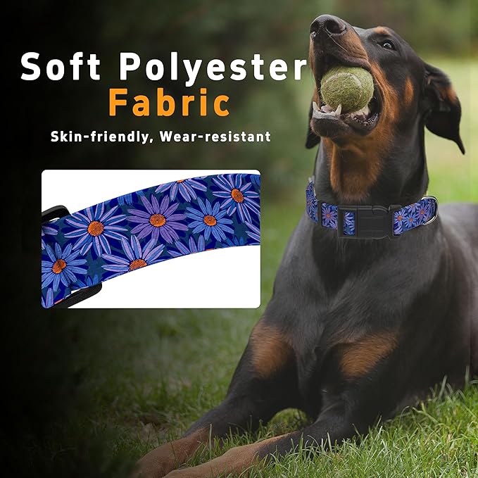 Dog Collar, Classical Indian Spirit Boys Girls Puppy Collar for Small Medium Large Dogs, Adjustable Soft Indian Pet Collar with Safety Buckle for Male Females(Purple,XS)