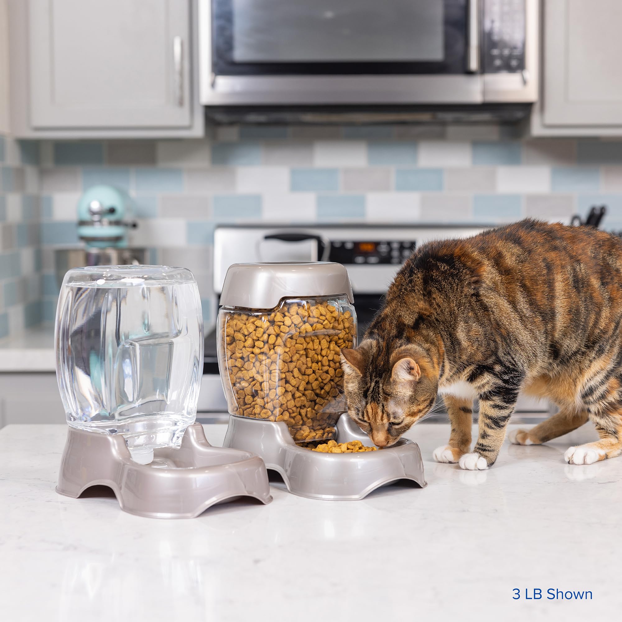 Petmate Pet Cafe Feeder Dog and Cat Feeder Pearlescent Colors 3 Sizes, Made in USA