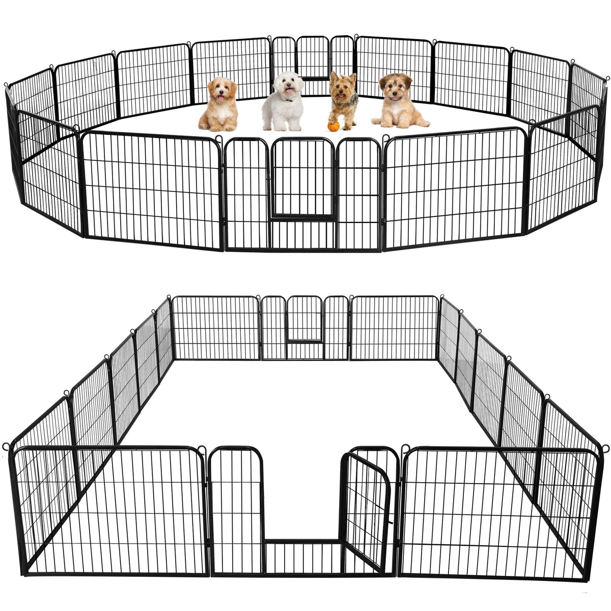Yaheetech Dog Playpen 32in 6 Panels Pet Fence for Indoor Yard RV Camping