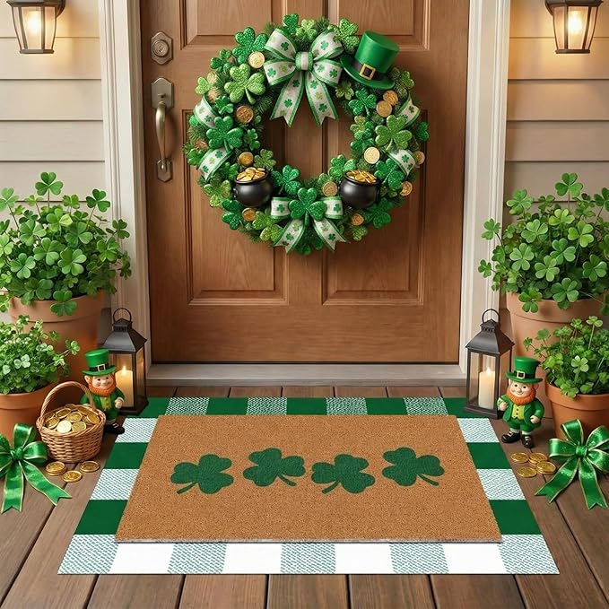 Tinideya 2 Pcs Coquette Boho Bows Custom Door Mat Welcome Non Slip Coir Mats Floor Layering Doormats Seasonal for Front Porch Entryway Decor(Boho Bows)