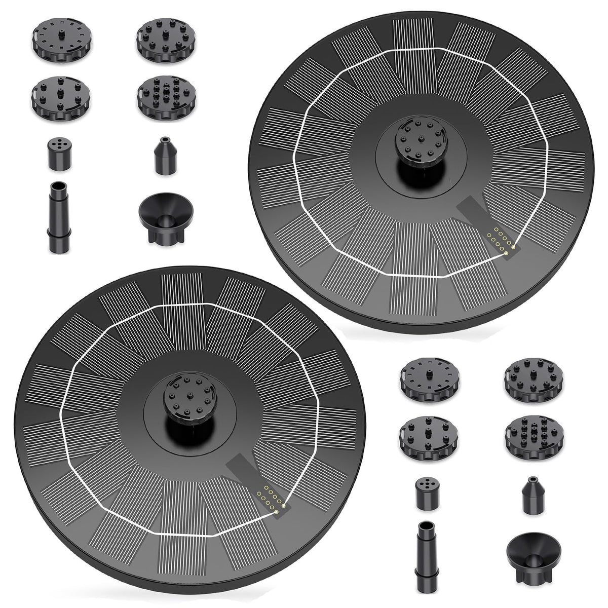 AISITIN 2.5W Solar Bird Bath Fountain Pump, with 6 Nozzles & 4 Fixer