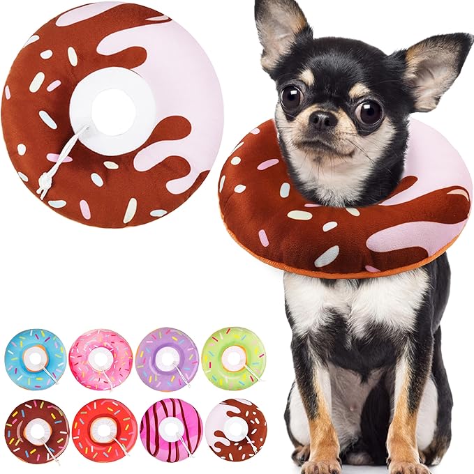 Cat Cone Collar Soft, Cute Cat Donut Collar After Surgery, Adjustable Kitten Recovery Cones to Stop Licking, Lightweight Neck Elizabethan Collars for Cats Kittens (Green