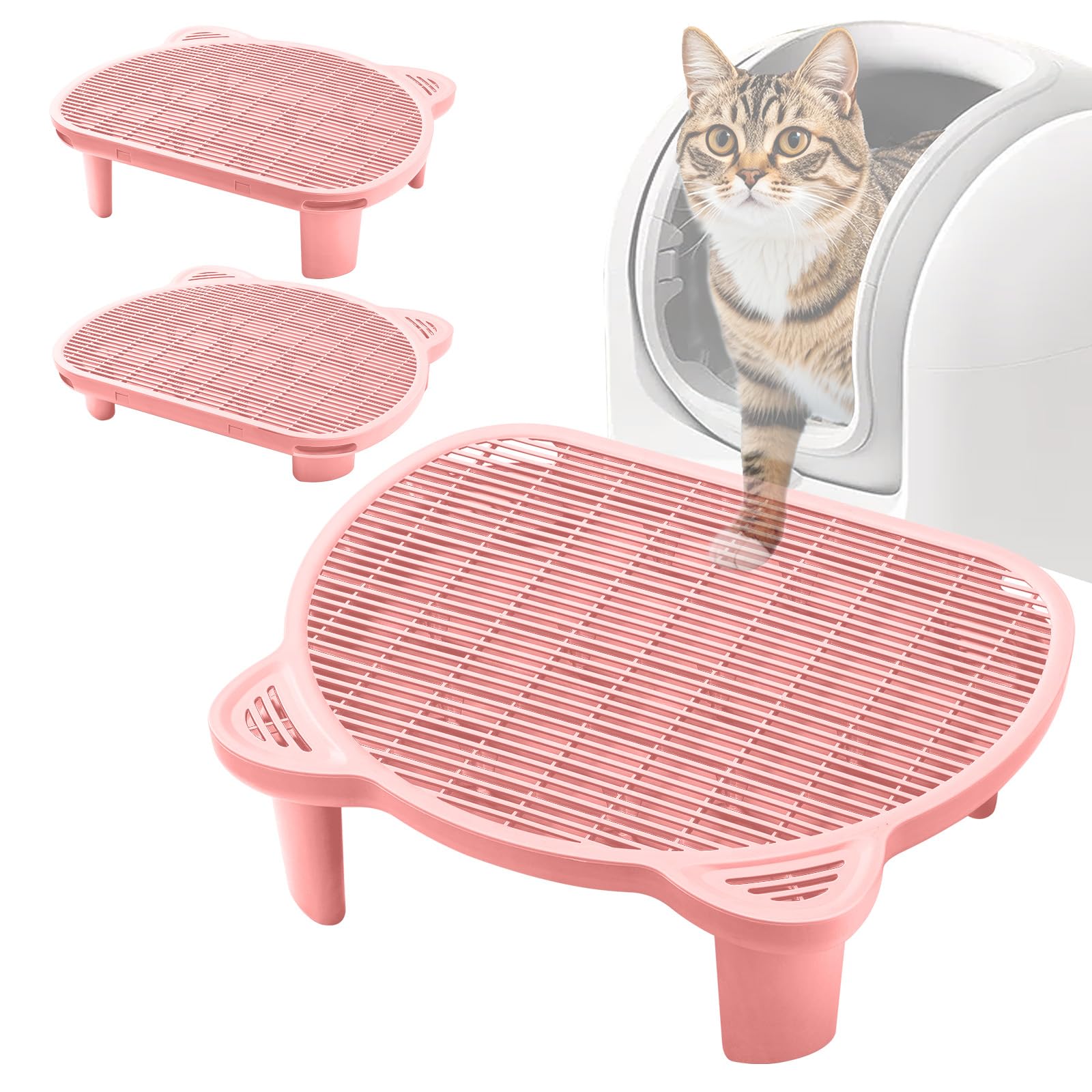 Litter Catching Step for Cat Litter Box, Litter Trap Stool for Automatic Litter Box Self Cleaning, Litter Collection Stairs, Litter Catcher Ramp for Old Geriatric Senior Cat or Kitten