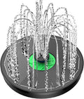 Yzert Solar Fountain Full Glass Panel No Battery, 3.5W Solar Bird Bath Fountains with 4 Fixed Rods & 7 Nozzles, Solar Fountain Pump for Bird Bath, Garden, Pond, Pool, Patio -Black Panel