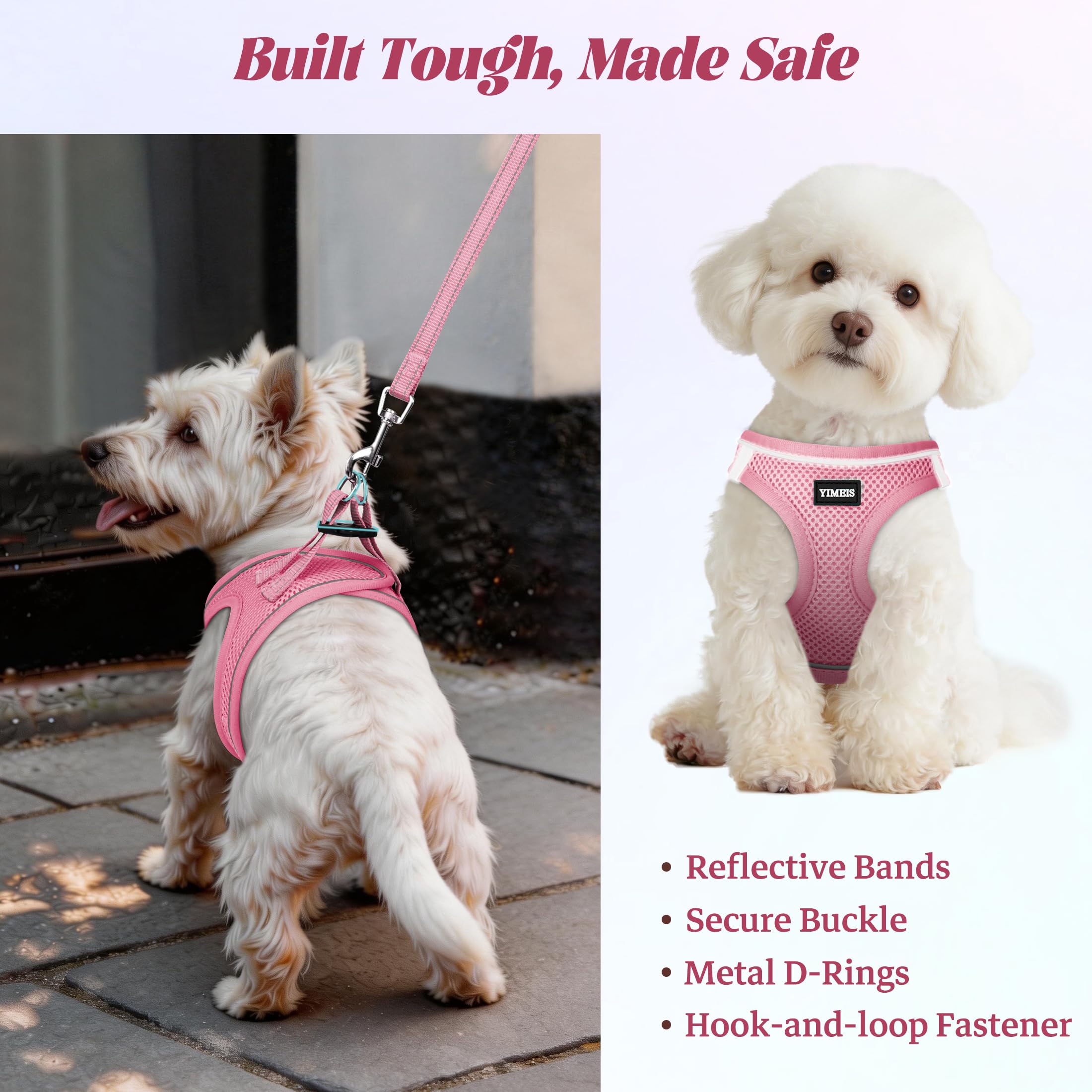 No Pull Dog Puppy Harness and Leash Set Reflective Mesh Vest Small
