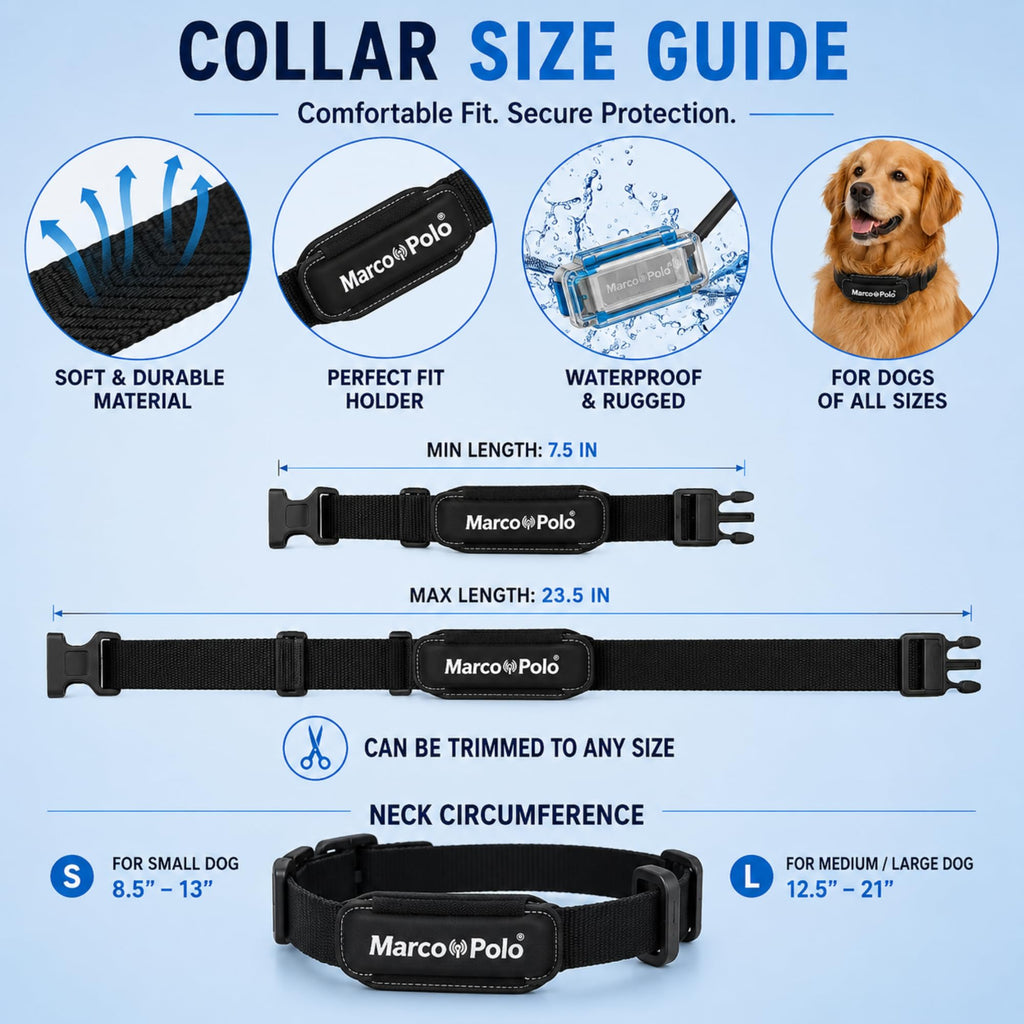 Marco Polo Pet Tracker System for 2 Cats or Dogs - GPS Alternative, No Monthly Fee, Waterproof Long Range RF Finder, Multi-Pet Monitoring Safety Tags