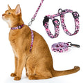 PetThem Adjustable Cat Harness and Leash Set Escape Proof (Pink)