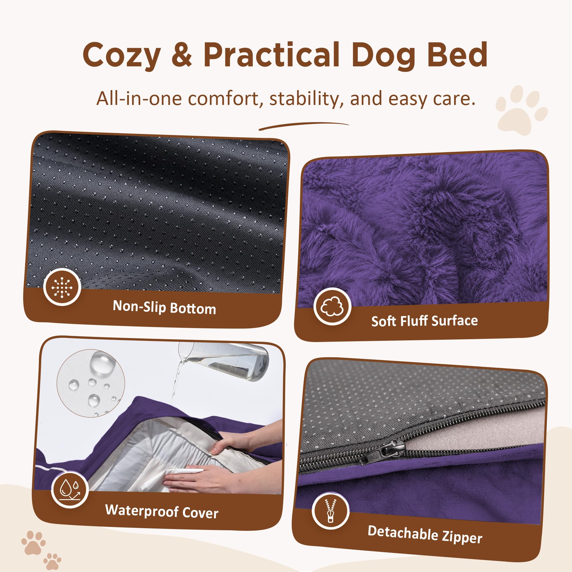 Comfort Expression Waterproof Orthopedic Dog Bed for Extra Large Dogs