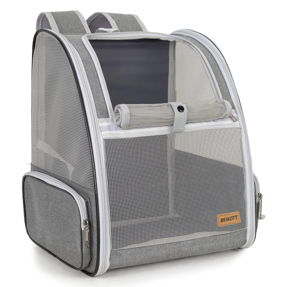 BEIKOTT Cat Dog Backpack 12.6"×11.4"×16.5" Large Breathable Pet Bag Carrier