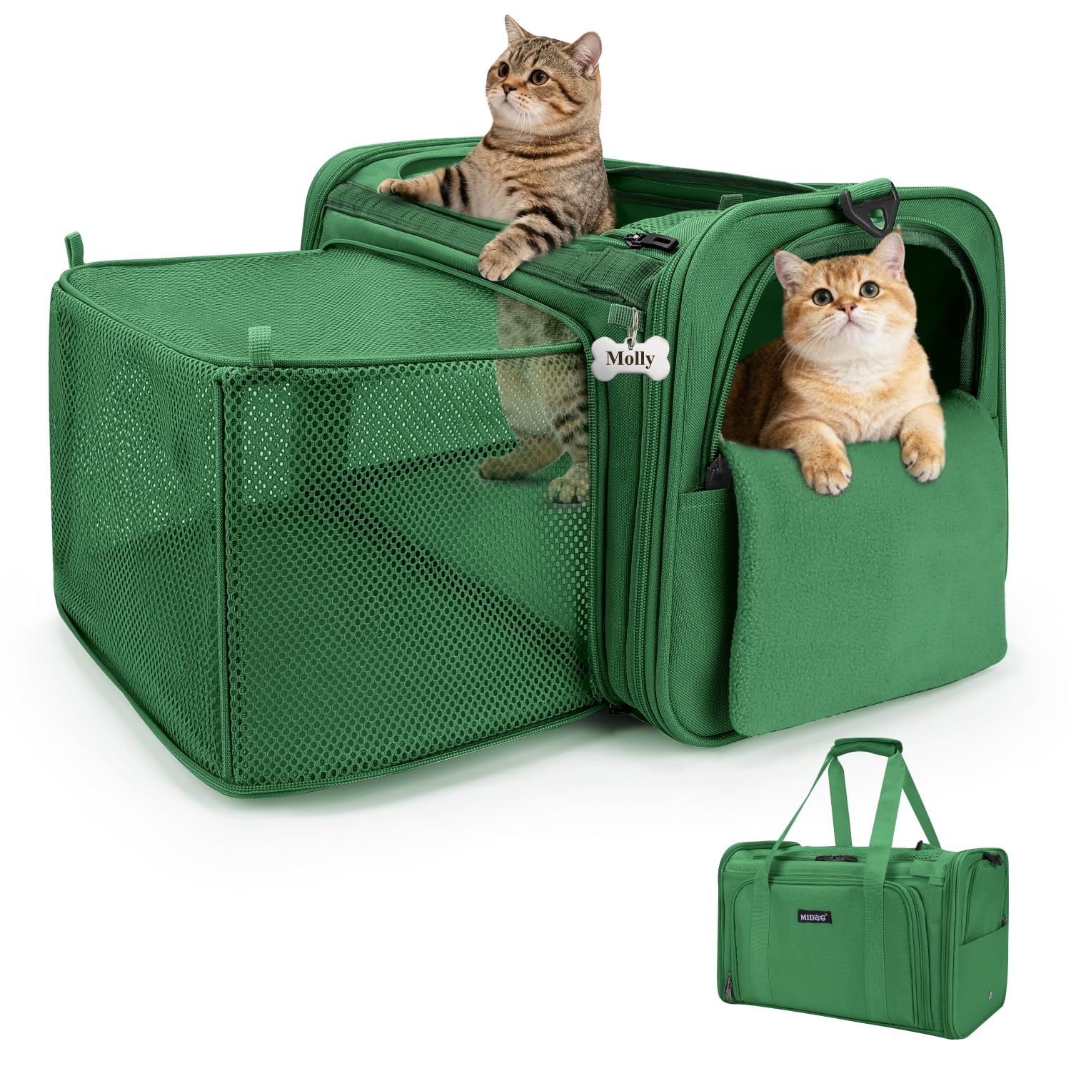 MIDOG Cat Carrier Soft for Small-Medium Cats Up to 15lbs, Airline Approved