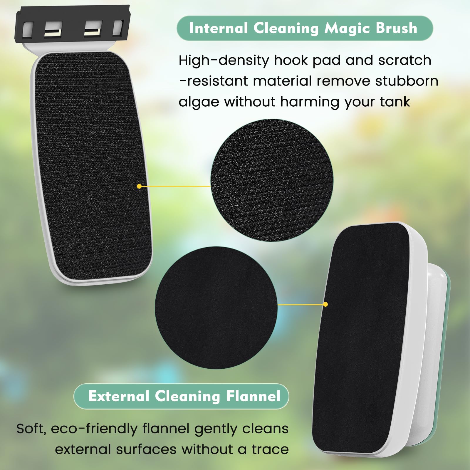 AQQA Magnetic Aquarium Glass Cleaner L,Floating Fish Tank Algae Scraper