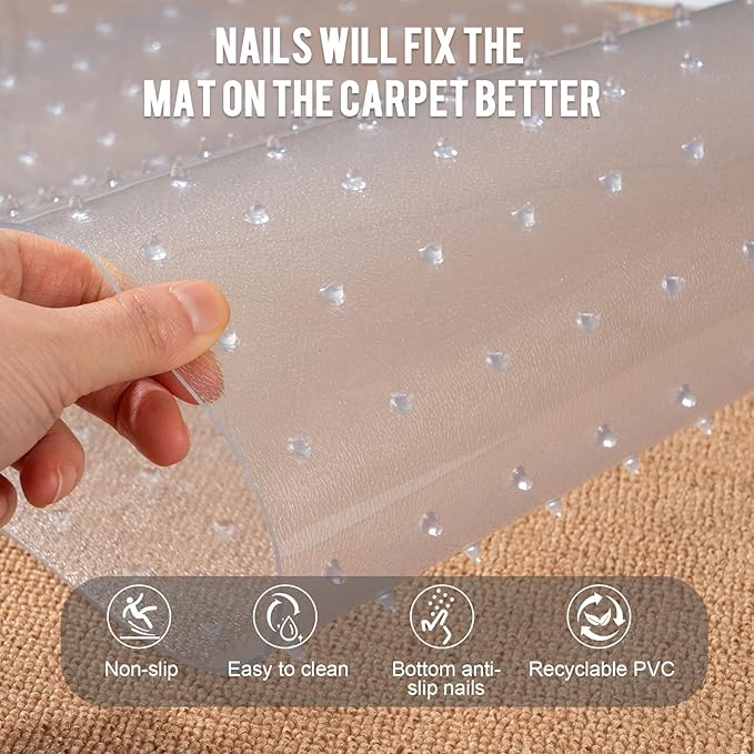 Uross Carpet Protector for Pets - Cat Carpet Protector for Doorway, Anti Scratch Under Door Cat Scratch Protector Mat, Easy to Cut Plastic Scratch Stopper Guard Carpet 3.6FT*2PCS
